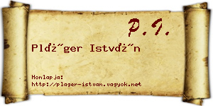 Pláger István névjegykártya